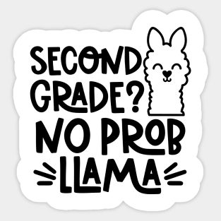 Second Grade, No Problem Llama Funny Kids Back to School Sticker